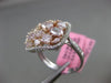 ESTATE LARGE 3.66CT MULTI COLOR DIAMOND 18KT WHITE & ROSE GOLD HALO SQUARE RING