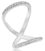 ESTATE LARGE .67CT DIAMOND 18KT WHITE GOLD 3D CLASSIC INFINITY LOVE RING