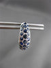 ESTATE WIDE 1.10CT AAA EXTRA FACET SAPPHIRE 14KT WHITE GOLD 3D HUGGIE EARRINGS