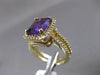 ESTATE 4.95CTW DIAMOND & AAA AMETHYST 14KT YELLOW GOLD 3D HALO ENGAGEMENT RING