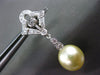 ESTATE LARGE .76CT DIAMOND & PEARL 18KT WHITE GOLD 3D FILIGREE HANGING EARRINGS