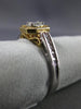ESTATE 1.30CT WHITE & YELLOW DIAMOND 14KT 2 TONE GOLD 3D OCTAGON ENGAGEMENT RING