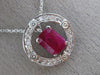 ESTATE 2.20CT DIAMOND & AAA RUBY 18KT WHITE GOLD SOLITAIRE FLOATING PENDANT #392