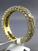ANTIQUE WIDE 3.50CT DIAMOND 18KT YELLOW GOLD MULTI ROW ETERNITY PAVE RING #19289