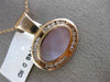 ESTATE LARGE .46CT DIAMOND & AAA PINK MOTHER OF PEARL 14K ROSE GOLD OVAL PENDANT