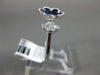 ESTATE 1.48CT DIAMOND & AAA SAPPHIRE 18KT WHITE GOLD 3D DOUBLE FLOWER LOVE RING