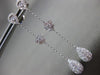 ESTATE 1.19CT DIAMOND 18K WHITE GOLD SOLITAIRE TEAR DROP FLOWER HANGING EARRINGS