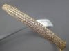 ESTATE WIDE 2.32CT DIAMOND 18KT ROSE GOLD CLASSIC MULTI ROW PAVE BANGLE BRACELET