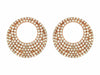 ESTATE .75CT DIAMOND 14KT ROSE GOLD 3D MULTI ROW CIRCULAR FUN EARRINGS