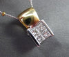 ESTATE .70CT DIAMOND 14KT WHITE & YELLOW GOLD SQUARE PENDANT & CHAIN #723