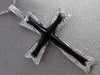 ESTATE LARGE .66CT DIAMOND 18KT WHITE GOLD ENAMEL FLOATING CROSS PENDANT #24564