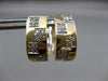 ESTATE WIDE .40CT DIAMOND 14KT TWO TONE GOLD SQUARE DOUBLE SIDED HUGGIE EARRINGS