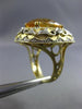 ESTATE LARGE 7.95CT DIAMOND & AAA CITRINE 14K WHITE & YELLOW GOLD FILIGREE RING
