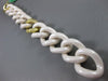 ESTATE .40CT DIAMOND 18KT YELLOW GOLD 3D WHITE ENAMEL ITALIAN LINK BRACELET