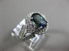 ESTATE LARGE 2.92CT DIAMOND & AAA ALEXANDRITE 14KT WHITE GOLD 3D ENGAGEMENT RING