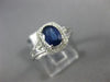 ESTATE WIDE 1.10CT DIAMOND & AAA SAPPHIRE 14K WHITE GOLD 3D HALO ENGAGEMENT RING