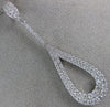 ESTATE LARGE 1.60CT DIAMOND 18K WHITE GOLD 3D CLASSIC TEAR DROP FLOATING PENDANT
