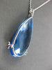 ANTIQUE LARGE 15.54CTW DIAMOND & AAA BLUE TOPAZ 14KT WHITE GOLD DROP PENDANT