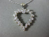 ESTATE .38CT DIAMOND 14KT WHITE GOLD 3D CLASSIC LOVE OPEN HEART PENDANT #18007