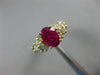 ESTATE 1.23CT DIAMOND & AAA RUBY 14KT YELLOW GOLD 3D OVAL ENGAGEMENT RING #2451