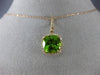 ESTATE LARGE 4.36CT DIAMOND & AAA PERIDOT 14KT ROSE GOLD 3D SQUARE HALO PENDANT