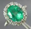 2.80CT DIAMOND & AAA EMERALD 18K WHITE GOLD 3D OVAL HALO CLASSIC ENGAGEMENT RING