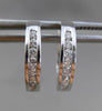 ESTATE .25CT DIAMOND 14KT WHITE GOLD CLASSIC CHANNEL HUGGIE EARRINGS BEAUTIFUL!