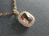 ESTATE 1.41CT DIAMOND 14K ROSE GOLD 3D CLASSIC CUSHION FILIGREE FLOATING PENDANT