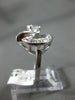 ANTIQUE .80CT DIAMOND 14KT WHITE GOLD OPEN CIRCLE FILIGREE COCKTAIL RING #20954