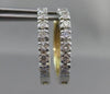 ESTATE LARGE .60CT DIAMOND 14KT WHITE & YELLOW GOLD HUGGIE EARRINGS #14065