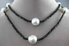 ESTATE LONG HANDCRAFTED AAA SOUTH SEA PEARL & BLACK SPINAL BY THE YARD NECKLACE