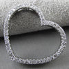 ESTATE LARGE .50CT DIAMOND 14KT WHITE GOLD OPEN HEART FLOATING PENDANT & CHAIN
