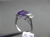 ESTATE WIDE 3.32CT DIAMOND & AAA AMETHYST 14KT WHITE GOLD LUCIDA ENGAGEMENT RING