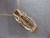 ESTATE .42CT WHITE & BLUE DIAMOND 14KT ROSE GOLD MOON CLUSTER TEAR DROP PENDANT