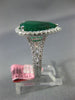 ESTATE EXTRA LARGE 6.27CT DIAMOND & AAA EMERALD 18KT WHITE GOLD ENGAGEMENT RING