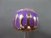 ESTATE WIDE .25CT DIAMOND 14K ROSE GOLD 3D PURPLE ENAMEL MELTING FUN RING 16.5mm