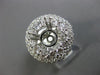 ESTATE LARGE 1.9CT DIAMOND 14K WHITE GOLD DOUBLE HALO SEMI MOUNT ENGAGEMENT RING
