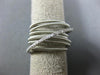 ESTATE WIDE .26CT ROUND DIAMOND 14KT WHITE GOLD MESH MULTI ROW CRISS CROSS RING
