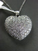 ESTATE LARGE 2.07CT DIAMOND 18KT WHITE GOLD 3D FILIGREE FLOATING HEART PENDANT