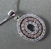 ESTATE .25CT DIAMOND 14KT WHITE & ROSE GOLD 3D TRI HALO CIRCLE OF LIFE PENDANT