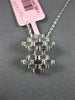 ESTATE .51CT DIAMOND 18KT WHITE GOLD 3D BAGUETTE CLUSTER FLOATING FUN PENDANT