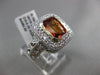 ESTATE 2.71CT DIAMOND & CITRINE 18KT WHITE GOLD 3D SQUARE BEZEL ENGAGEMENT RING