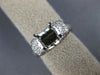 ESTATE .72CT DIAMOND 18K WHITE GOLD 3D V SHAPE SEMI MOUNT ENGAGEMENT RING #15731