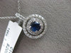 ESTATE .96CT DIAMOND & AAA SAPPHIRE 14KT WHITE GOLD DOUBLE HALO ROUND PENDANT