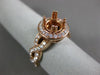 ESTATE WIDE .77CT DIAMOND 14KT ROSE GOLD 3D INFINITY SEMI MOUNT ENGAGEMENT RING