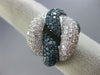 EXTRA LARGE 3.6CT WHITE & BLUE DIAMOND 18K WHITE GOLD LOVE KNOT ANNIVERSARY RING
