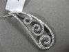 ESTATE LARGE .66CT DIAMOND 18KT WHITE GOLD GRADUATING FLEUR DE LIS WAVE PENDANT