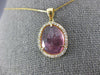 ESTATE 2.82CT DIAMOND & AAA PINK TOURMALINE 14KT YELLOW GOLD OVAL HALO PENDANT