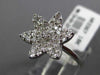 ESTATE .74CT ROUND DIAMOND 18K WHITE GOLD 3D FLOWER STAR OF DAVID PAVE LOVE RING