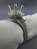 ESTATE .80CT DIAMOND 14K WHITE GOLD FILIGREE MILGRAIN SEMI MOUNT ENGAGEMENT RING